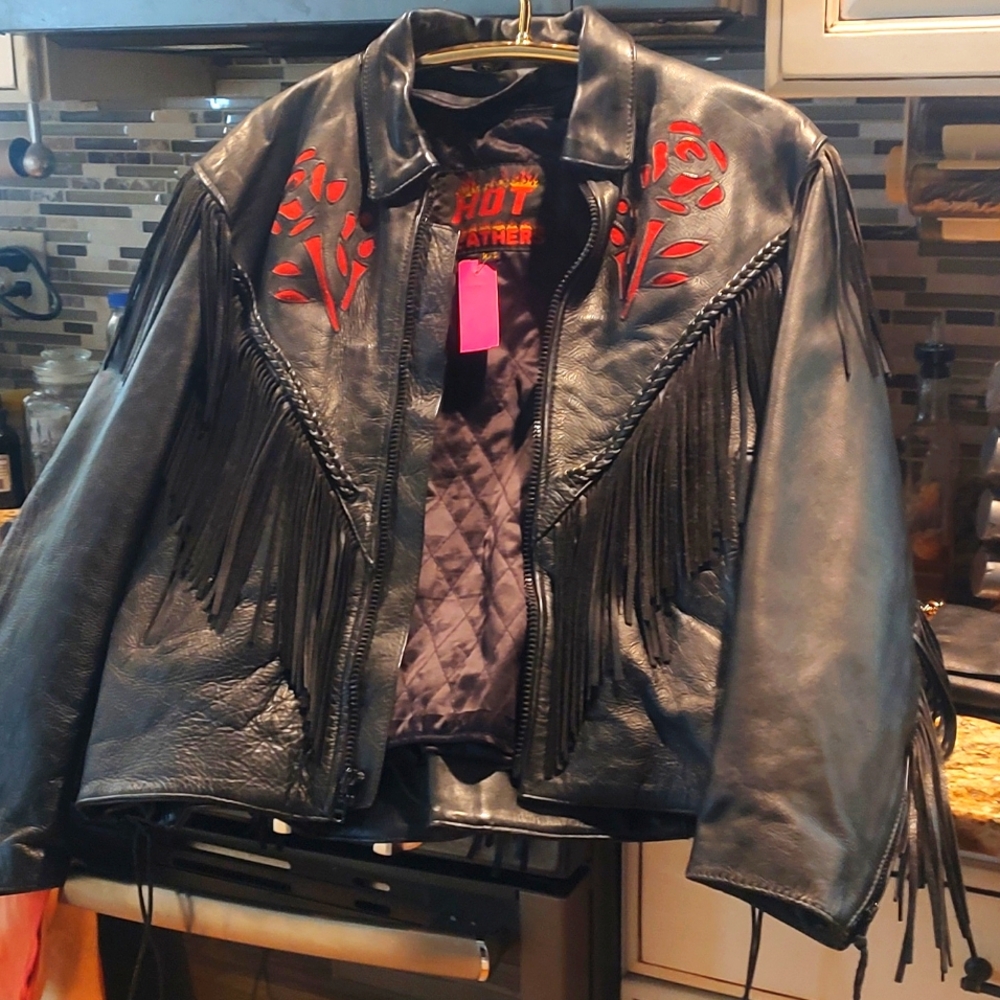 Black leather jacket